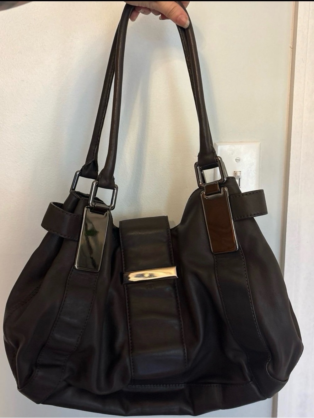 Vintage Banana Republic Dark Brown Shoulder Bag - Timeless Soft Leather Look